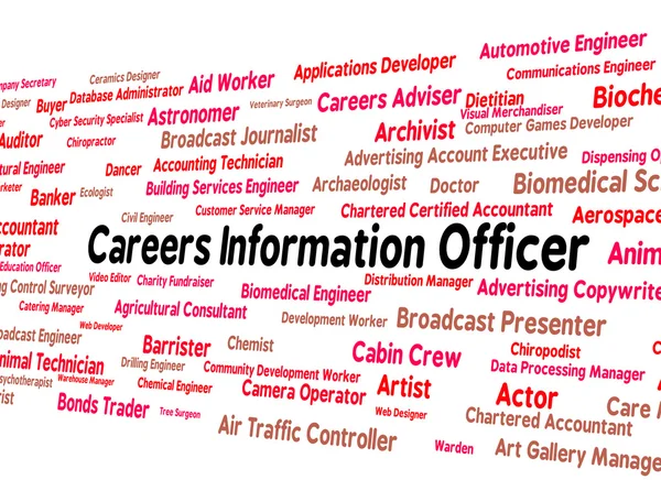 Careers Information Officer Represents Employment Knowledge And — Stock Photo, Image