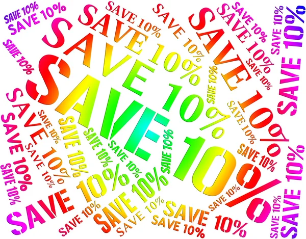 Ten Percent Off Represents Bargains Closeout And Cheap — Stock Photo, Image
