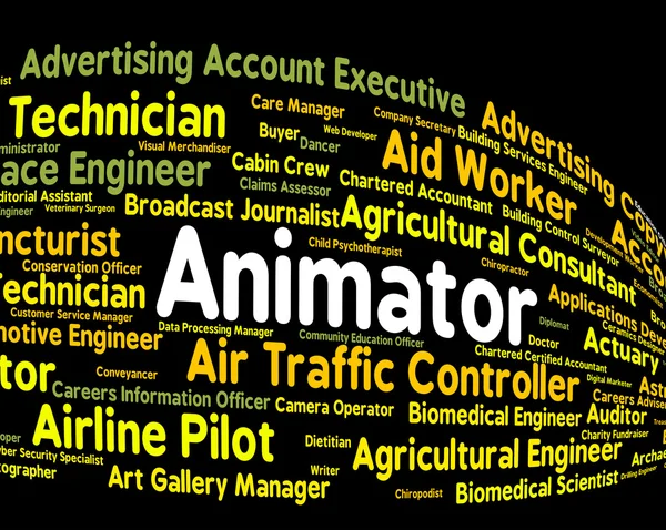 Animator Job Shows Animators Occupations And Employee — Stock Photo, Image