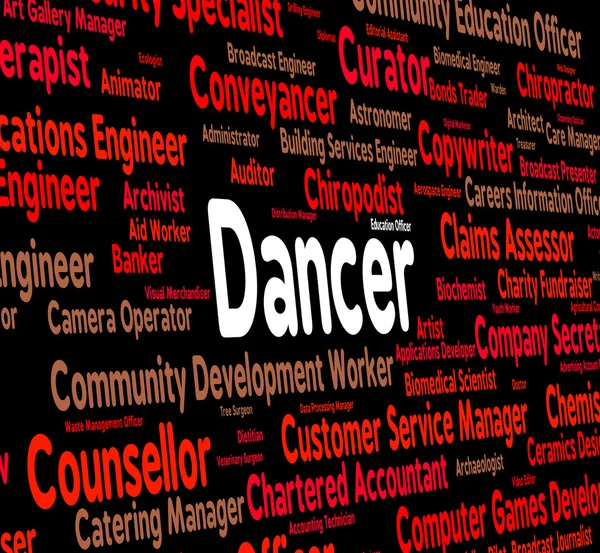 Dancer Job Indicates Employee Work And Dancers — Stock Photo, Image