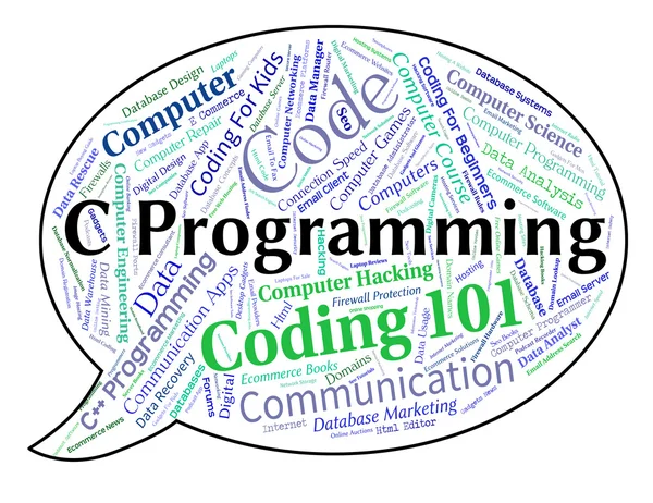 C 프로그래밍은 소프트웨어 설계 및 응용 프로그램을 나타냅니다. — 스톡 사진