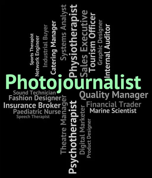 Photojournalist Job Represents War Correspondent And Career — Stock Photo, Image