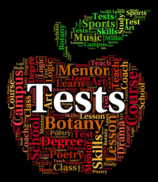 Tests Word Shows Assessment Tested and Testing — стоковое фото