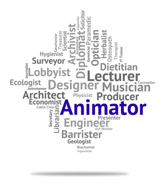 动画师工作指示动画师的职业生涯和就业 — 图库照片