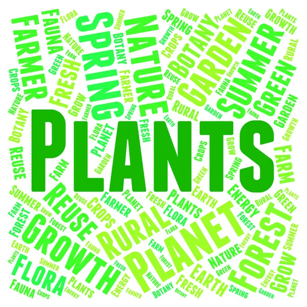 Roślin słowo wskazuje tekst Flora i botaniczne — Zdjęcie stockowe