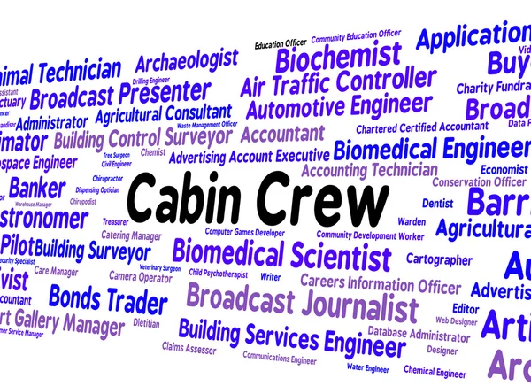 Cabin Crew Indicates Airline Steward And Attendant — Stock Photo, Image