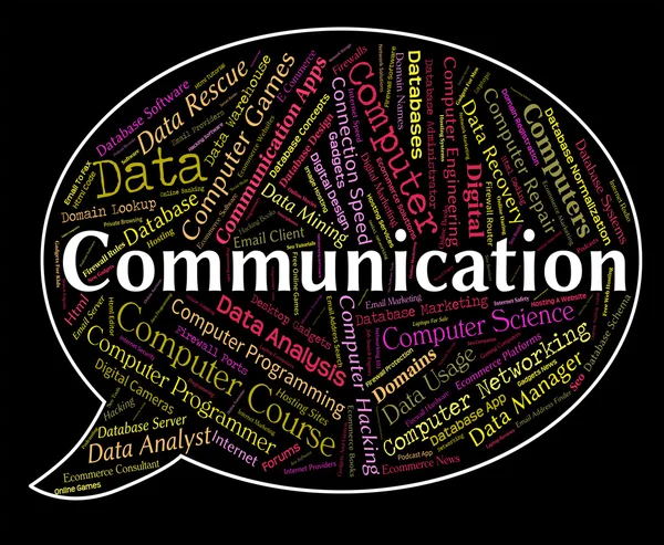 Communication Word Indicates Debate Communicating And Chatting — Stock Photo, Image