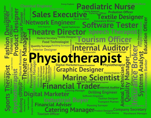 L'emploi de physiothérapeute indique une carrière et un recrutement en physiothérapie — Photo