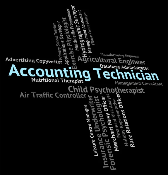 Accounting Technician Indicates Balancing The Books And Accounta — Stock Photo, Image