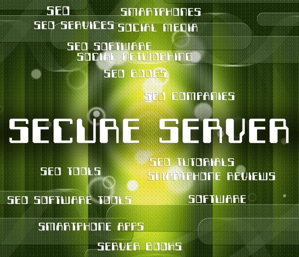 Beveiligde Server Shows computerservers en codering — Stockfoto