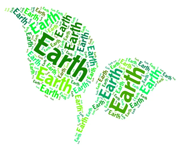 Earth Word Cloud Represents Go Green And Eco — Stock Photo, Image