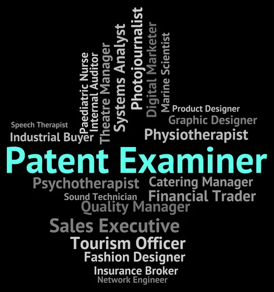 Patent sınav performans gösteren sağ ve analist anlamına gelir — Stok fotoğraf