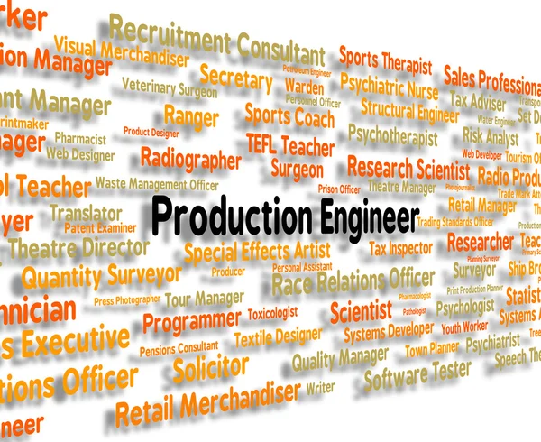 Production Engineer Means Position Hire And Work — Stock Photo, Image