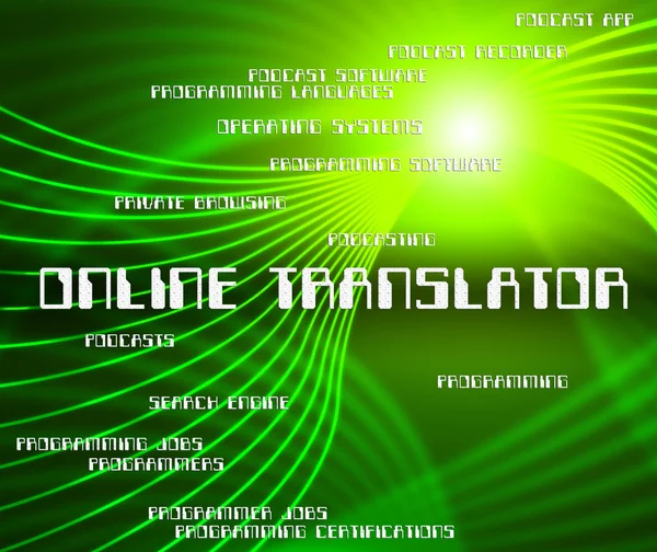 Tradutor Online significa World Wide Web e decifrador — Fotografia de Stock