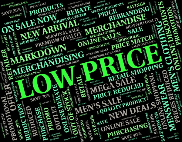 Low Price Shows Reasonably Priced And Reduced — Stock Photo, Image