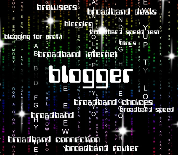 Blogger Wort repräsentiert Webseiten Web und Website — Stockfoto