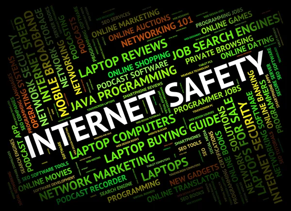 Bezpieczeństwa w Internecie reprezentuje sieci World Wide Web i uważaj — Zdjęcie stockowe