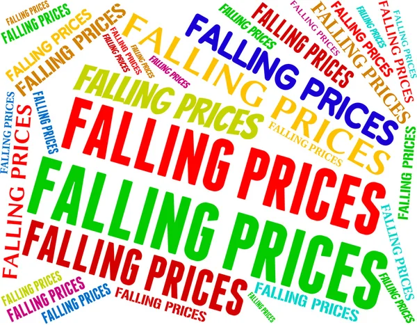 Klesající ceny ukazuje Promo snížení a prodej — Stock fotografie