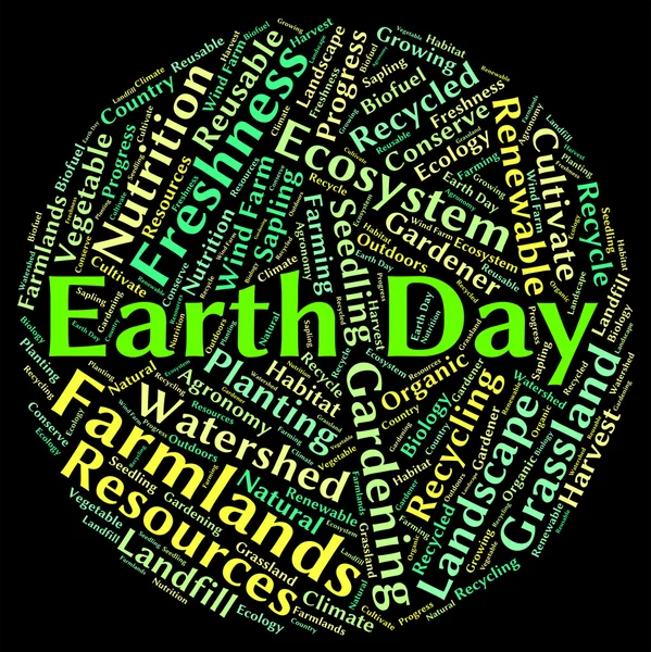 Dzień Ziemi wskazuje Go Green i Eco — Zdjęcie stockowe