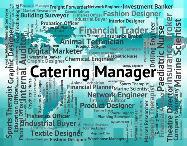 Catering Manager Indicates Overseer Restaurant And Head — Stock Photo, Image