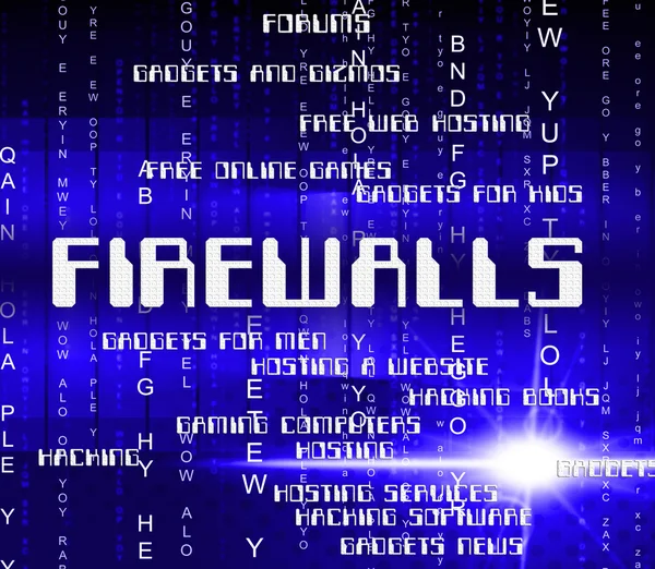 Firewalls Word Shows No Access And Defence — Stock Photo, Image