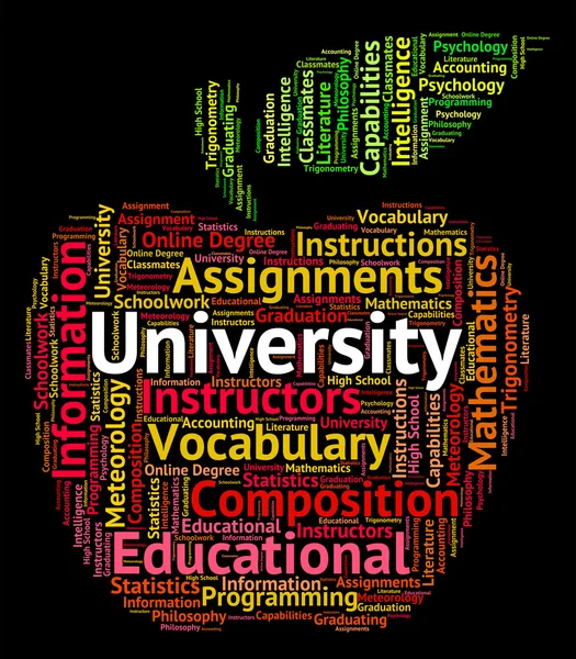 University Word Represents Educational Establishment And Academy — Stock Photo, Image