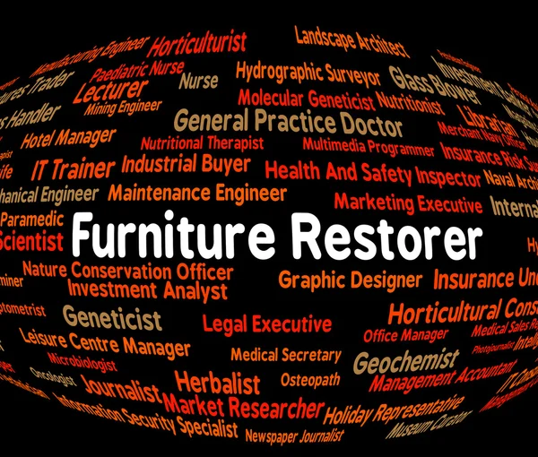 Furniture Restorer Indicates Recruitment Furnishings And Word — Stock Photo, Image
