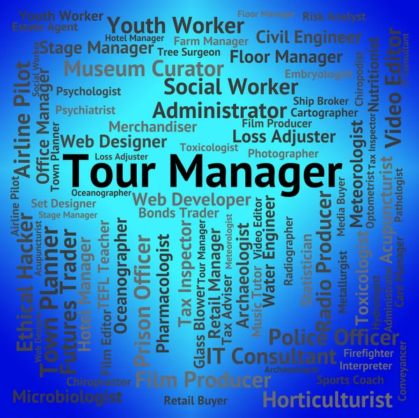 Tour Manager geeft aan werkgelegenheid toeristische en bezetting — Stockfoto