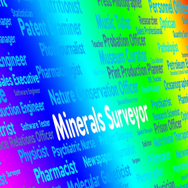 Minerals Surveyor Represents Hire Ores And Work — Stock Photo, Image