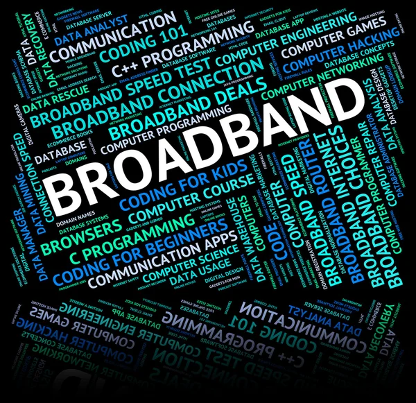 Broadband Word Means World Wide Web And Communicate — Stock Photo, Image