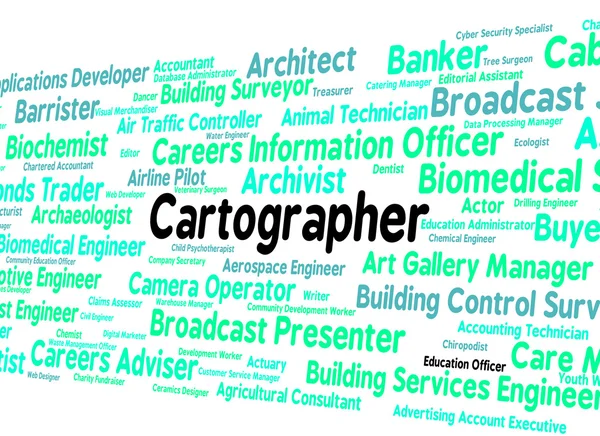 Cartografo Lavoro significa Land Surveyor e Carriera — Foto Stock