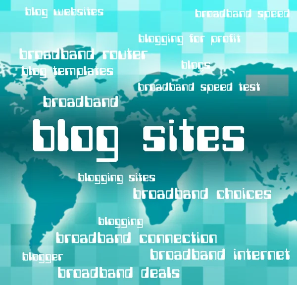 Blog Sites Represents Host Domain And Text — Stock Photo, Image