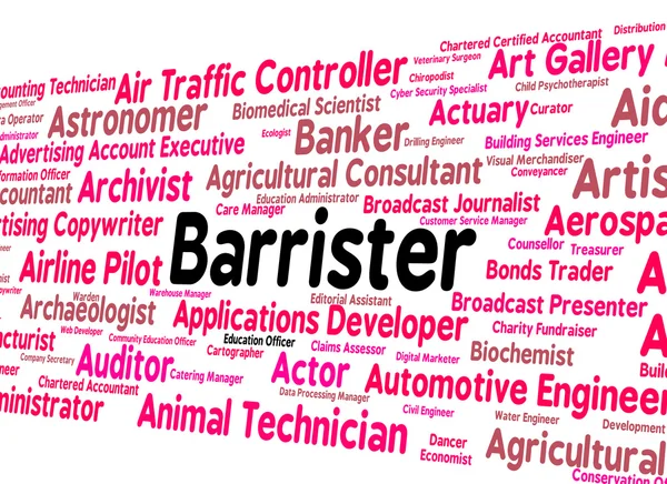 Barrister Job Means Counselor Text And Lawyers — Stock Photo, Image