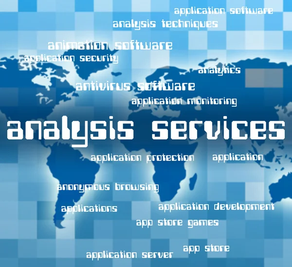Analysedienste bedeuten Datenanalyse und Beratung — Stockfoto