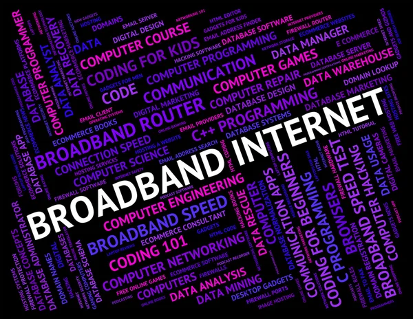 Breedband Internet vertegenwoordigt World Wide Web en communiceren — Stockfoto