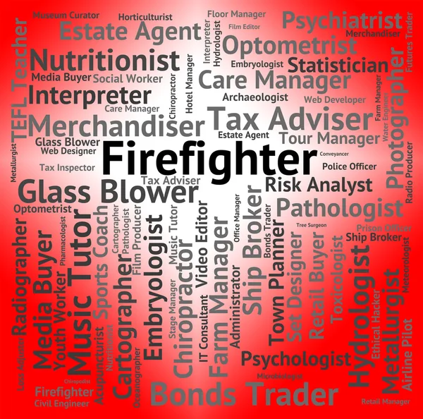 Firefighter Job Represents Fireman Firefighters And Occupations — Stock Photo, Image