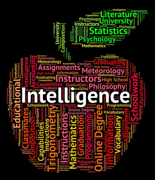 Inteligencji słowo reprezentuje zdolności intelektualnych i umiejętności — Zdjęcie stockowe