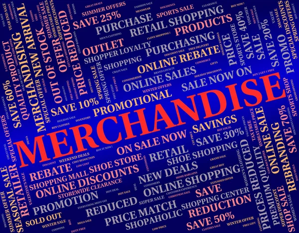 Merchandise Word Represents Product Wares And Retail — Stock Photo, Image