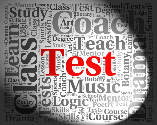 Test Word Shows Exams Assessment and Assess — стоковое фото