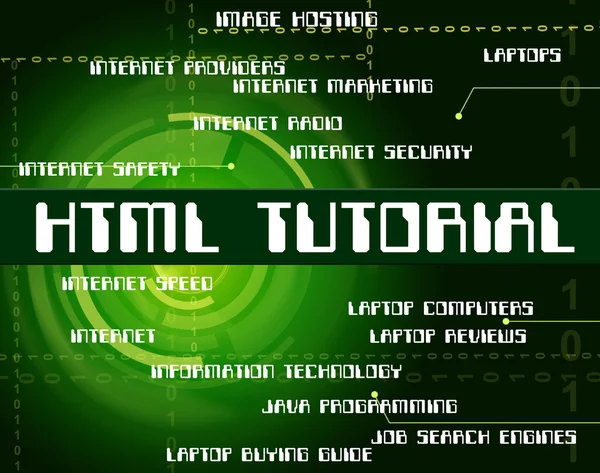 HTML Tutorial står för Hypertext Markup Language och kod — Stockfoto