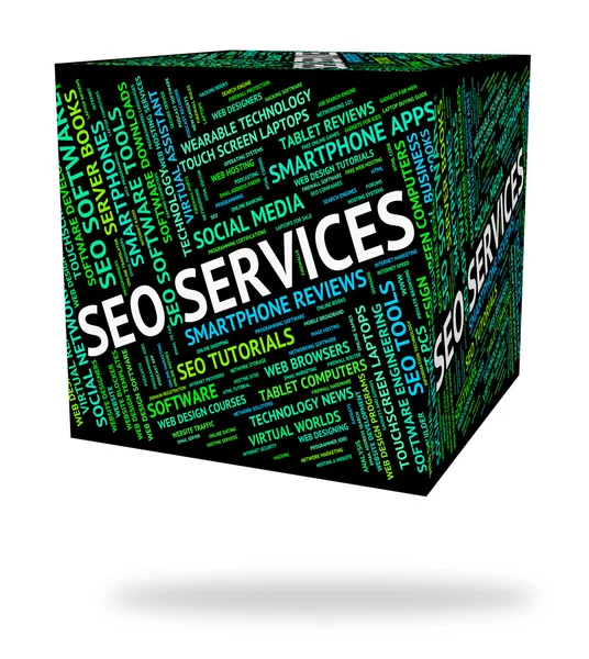 Seo Services Indicates Help Desk and Assistance — стоковое фото