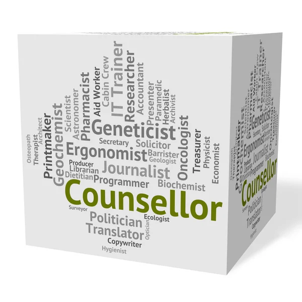 Counsellor Job Means Hiring Employee And Recruitment — Stock Photo, Image