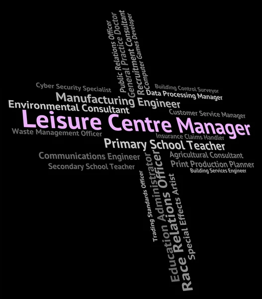 Leisure Centre Manager Represents Gyms Text And Jobs — Stock Photo, Image