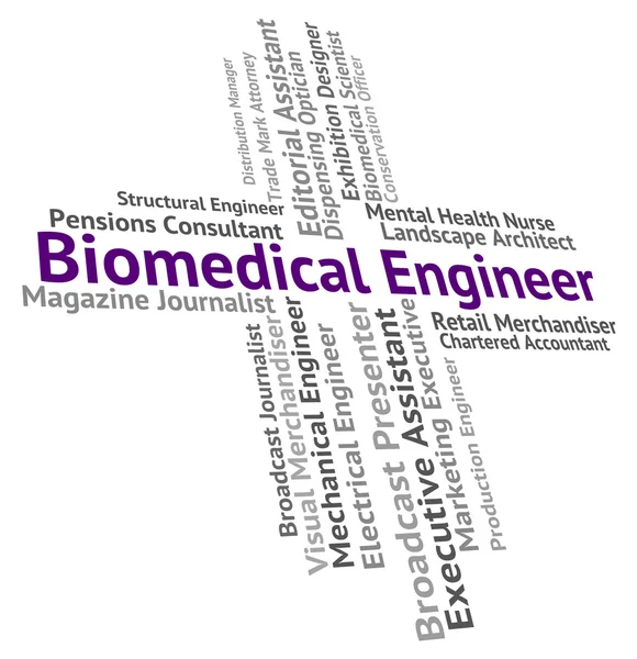 Biomedical Engineer Indicates Biomedicine Work And Words — Stock Photo, Image