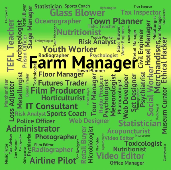 Boerderij Manager vertegenwoordigt cultiveren agrarische en boerderij — Stockfoto