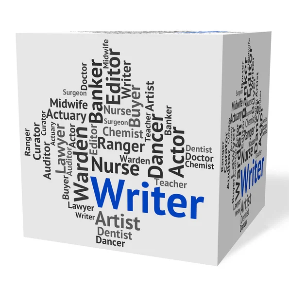 Író feladat azt mutatja, hogy bérleti írók és foglalkozás — Stock Fotó