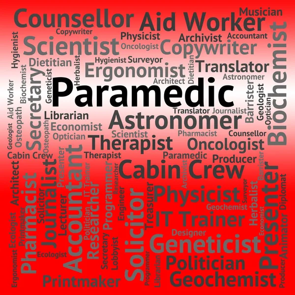 Trabajo paramédico muestra técnico médico de emergencia y carrera — Foto de Stock