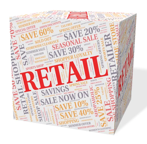 Retail Word visar säljande ord och Text — Stockfoto