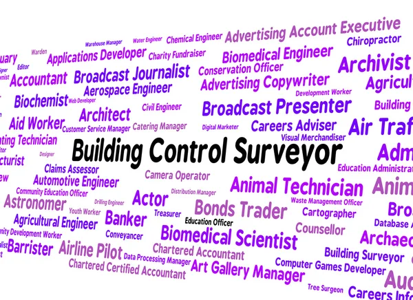 Building Control Surveyor Represents Employee Job And Text — Stock Photo, Image