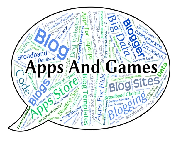 Apps And Games Shows Application Software And Applications — Stockfoto